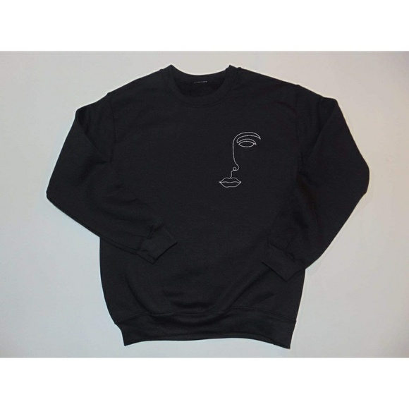 Vintage Sweaters - abstract face art sweater